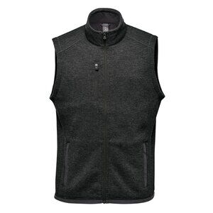 Stormtech Men's Vest Sleeveless Sweater Full Zip Mock Neck Black Heather Size S